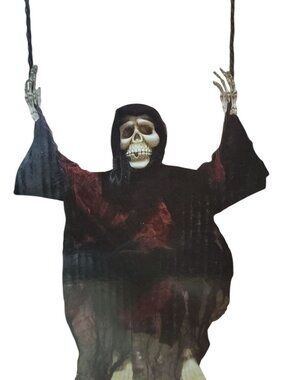 Spooky Village 36 Inch Swinging Skeleton Halloween Prop Hanging Decoration NIB
